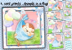4, Card Fronts , Animals in a Rug