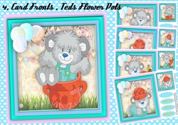 4, Card Fronts , Teds Flower Pots