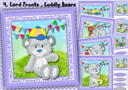 4, Card Fronts , Cuddly Teddys 