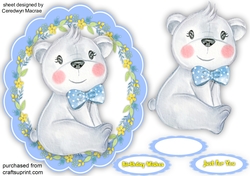 Bear in a Scalloped Frame 