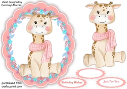 Giraffe in a Scalloped Frame 