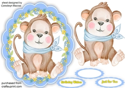 Monkey in a Scalloped Frame