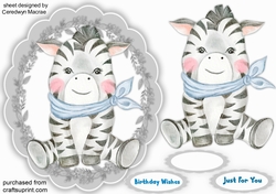 Zebra in a Scalloped Frame