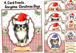 4, Card Fronts , Gorgeous Christmas Dogs