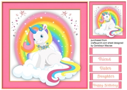 Gorgeous Rainbow Unicorn, Hot Pink