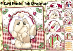 4, Card Fronts , Christmas Teds 