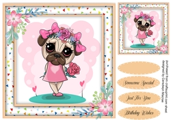 Cute Flower Pug