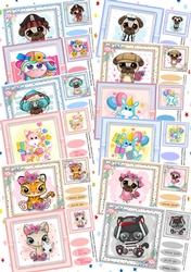 12, Card Fronts Little Cuties