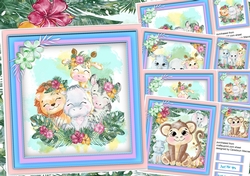 4, Card Fronts , Cute Animal Friends