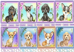 8, Gorgeous Card Fronts , Assorted Puppies
