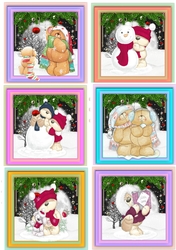 6,  Card Fronts , Christmas Teds 