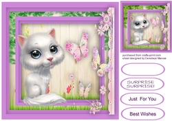 White Kittens Butterfly Friends
