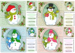 4, Lovely Card fronts , Snowman Family