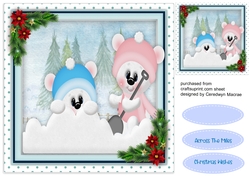 Christmas Teds Shoveling Snow