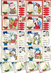 8, Card Fronts Christmas Animals and 4 Inserts