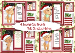 4, Lovely card Fronts, Teds Christmas Wishes