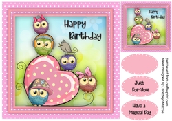 Owls Heart Happy Birthday