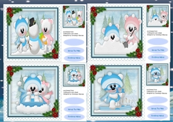 4, Lovely card Fronts , Christmas Teds