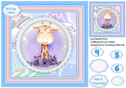 Cute Giraffe in a lace Frame
