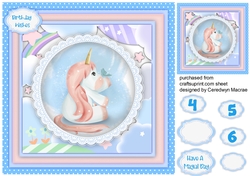Cute Unicorn in a lace Frame