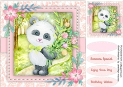 Pandas Picking Flowers