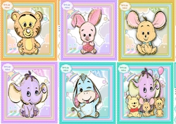 6, Card Fronts, Baby Winnie and Friends