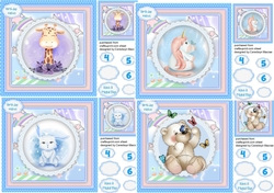 4, Card Fronts, Animal Cuties