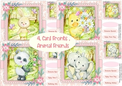 4,  Card Fronts Animal Friends