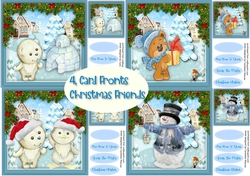 4,  Card Fronts  Christmas  Friends
