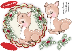 Gorgeous Deer on a Scalloped Mat