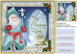 Gorgeous Blue Santa with Verse