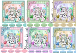 6, Lovely Cards , Snowflake Unicorns
