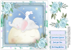Cute Ellie and Rabbit Catching Stars