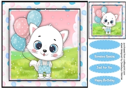 Cute Cat With Balloons 1