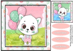 Cute Cat With Balloons 2