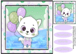 Cute Cat With Balloons 3