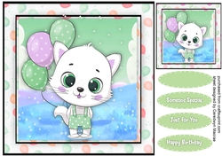 Cute Cat With Balloons  4