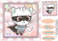 Gorgeous Cat Super Hero, Pink
