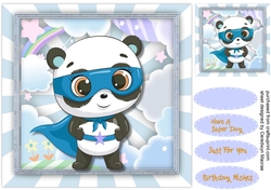 Gorgeous Panda Super Hero, Blue