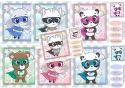 7, Card fronts , Super Heros