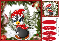 Penguins Walk in the Snow