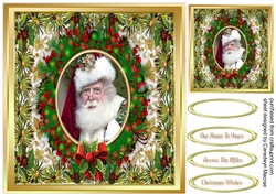 Gorgeous Santa in Holly Frame