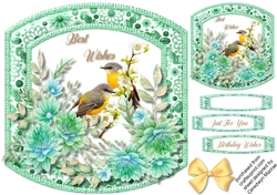 Beautiful Birds and Dahlias