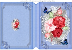 Print and Fold , Red and Pink Blossoms 