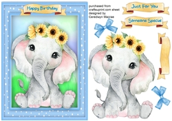 Elephant and Sunflowers