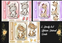 3 Lovely African Animal Cards 1