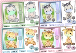 4, Lovely Cover-up Animal Cards