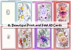 6,, Beautiful Print and Fold A5 Cards