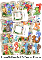 8, Lovely Birthday Cards with 2 Inserts