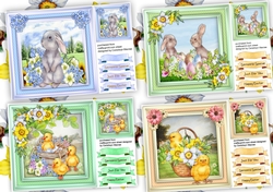 4, Gorgeous Easter Animal Cards 